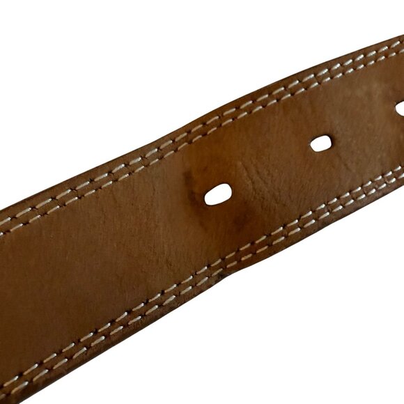 Timberland Genuine Leather Mens Belt With Metal Buckle In Brown Size 42/105 - Picture 7 of 10